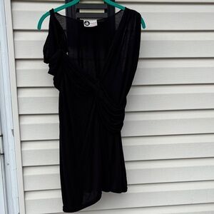 Lanvin Black Drape Dress/Tunic Top-S